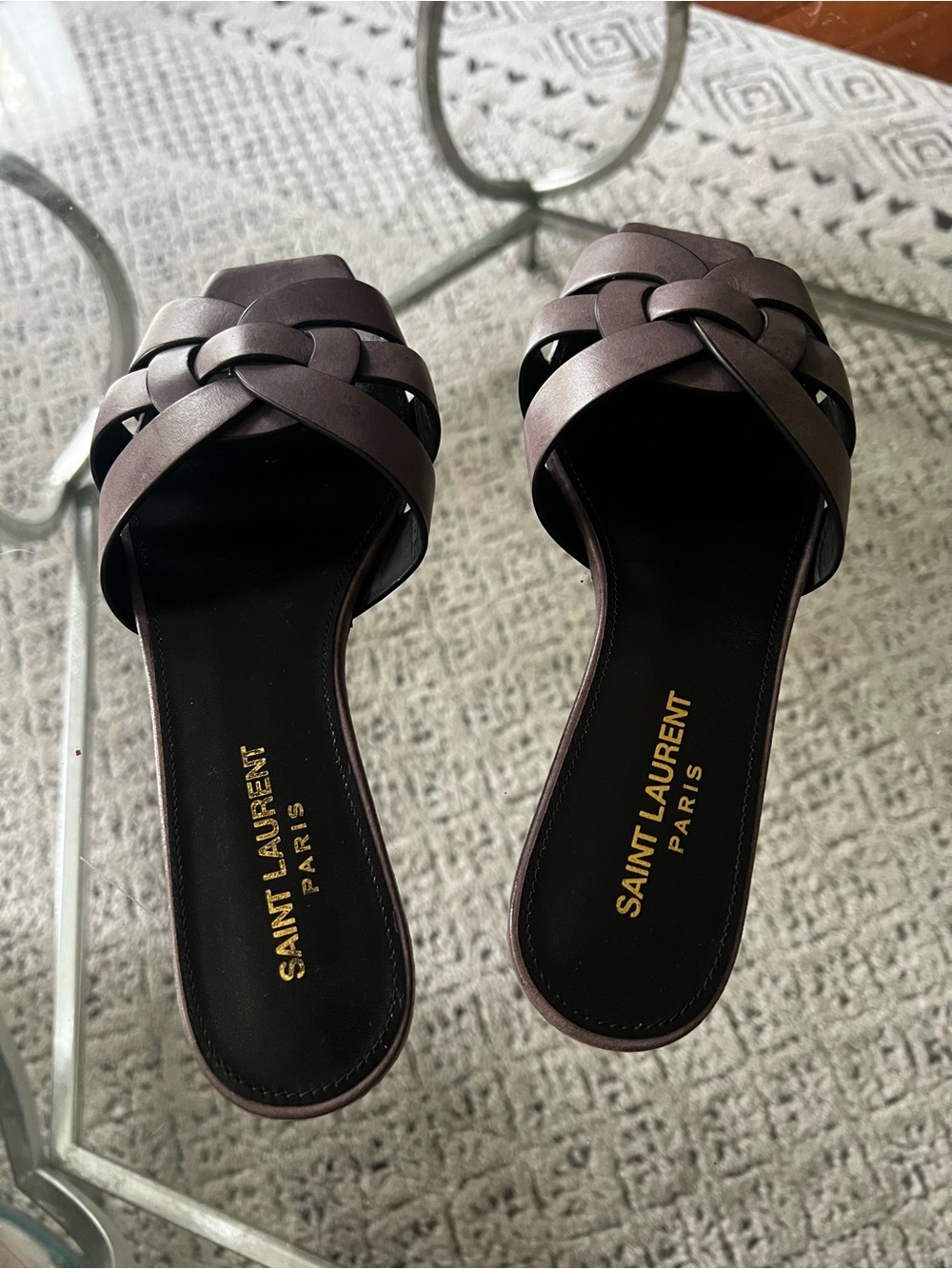 New Saint Laurent Paris Tribute slide sandals size 36 - Picture 4 of 7